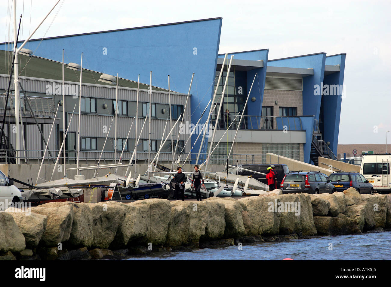 Le Centre de voile à Portland près du lieu de voile des Jeux Olympiques de Londres 2012 Weymouth UK Banque D'Images