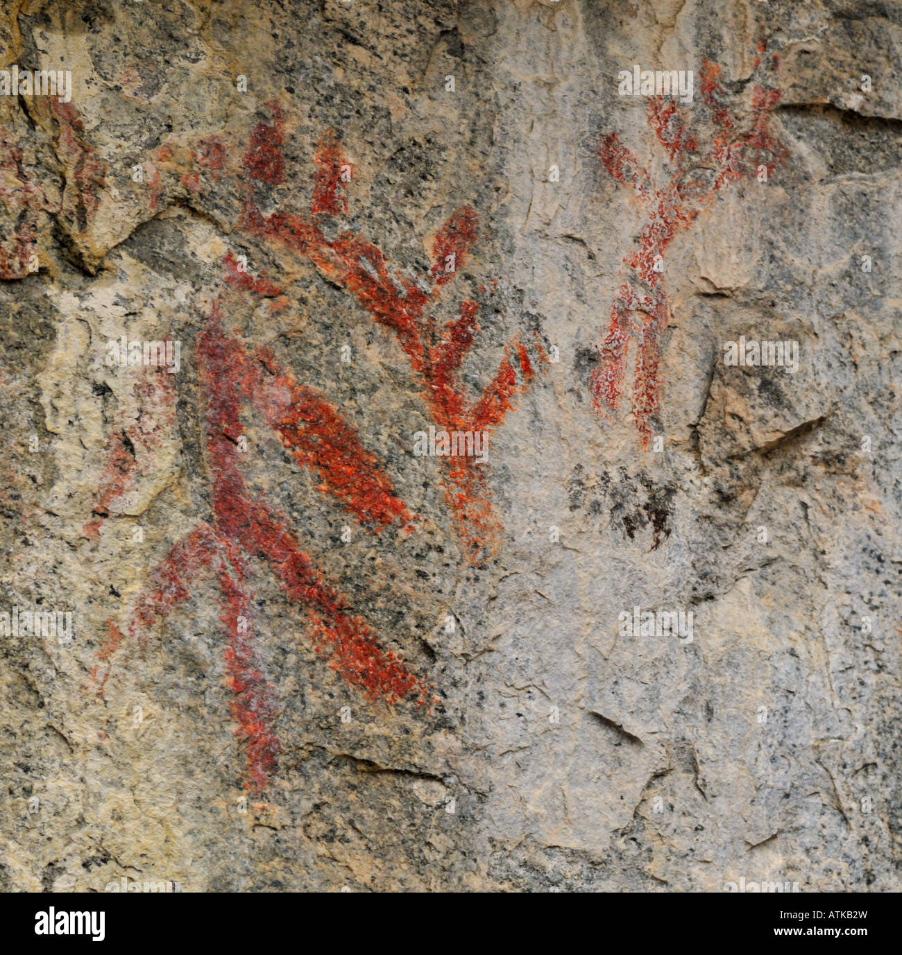 Le pictogramme (ancient art rupestre aborigène), près de Penticton, Colombie-Britannique, Canada Banque D'Images