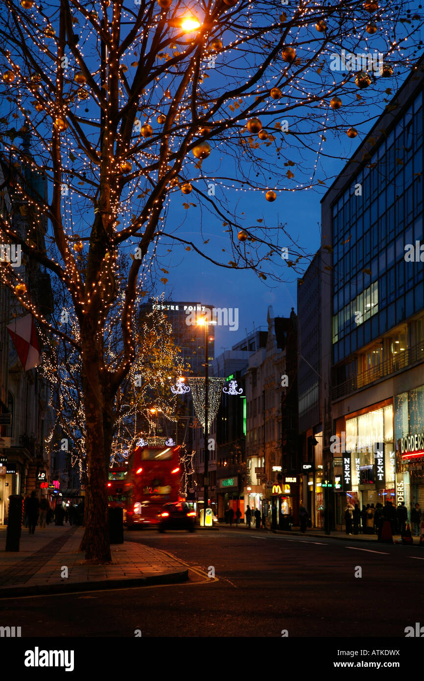 Les lumières de Noël sur Oxford Street, Londres Banque D'Images