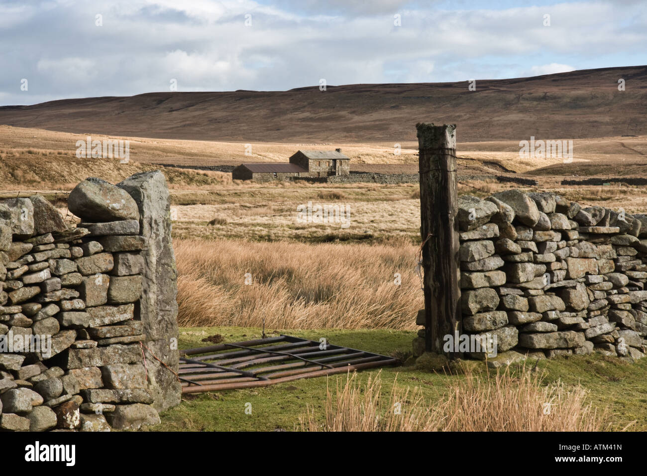 Ferme abandonnée, Arkengarthdale, Yorkshire du Nord Banque D'Images