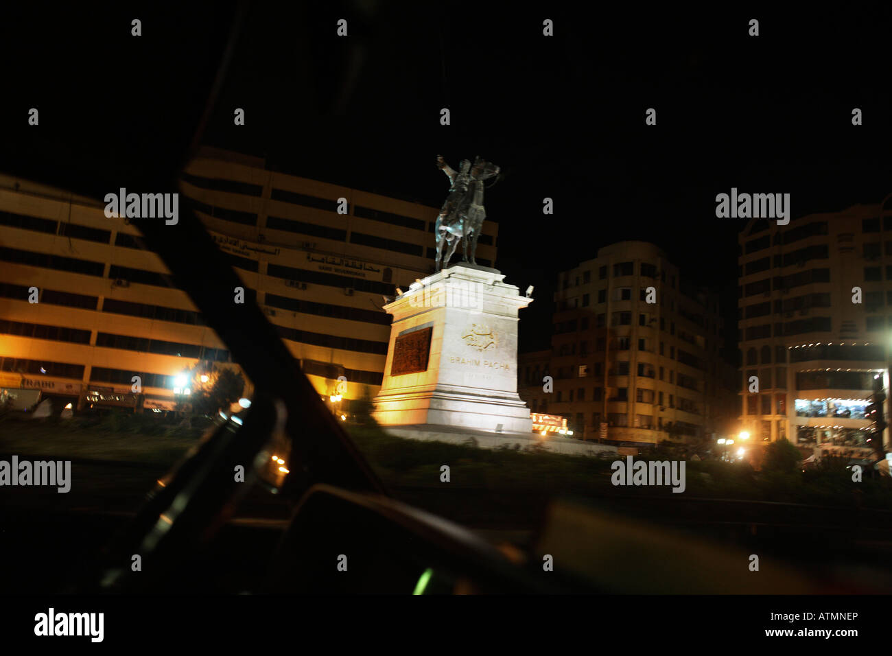 Statue d'Ibrahim Pacha, un 19e siècle, la place de l'Opéra en général Banque D'Images
