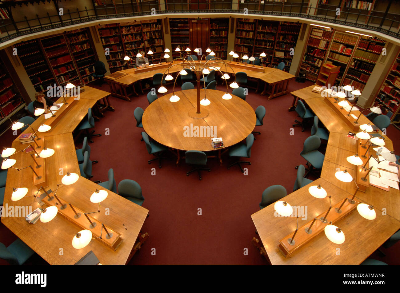 Salle de lecture de la Bibliothèque du Kings College Banque D'Images