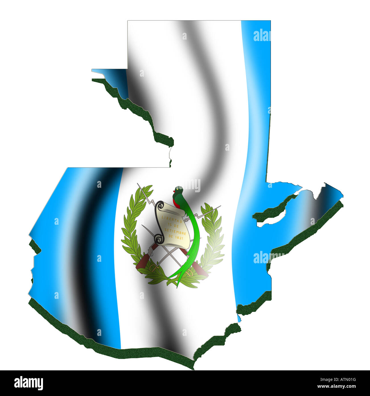 Carte et drapeau du Guatemala Banque D'Images