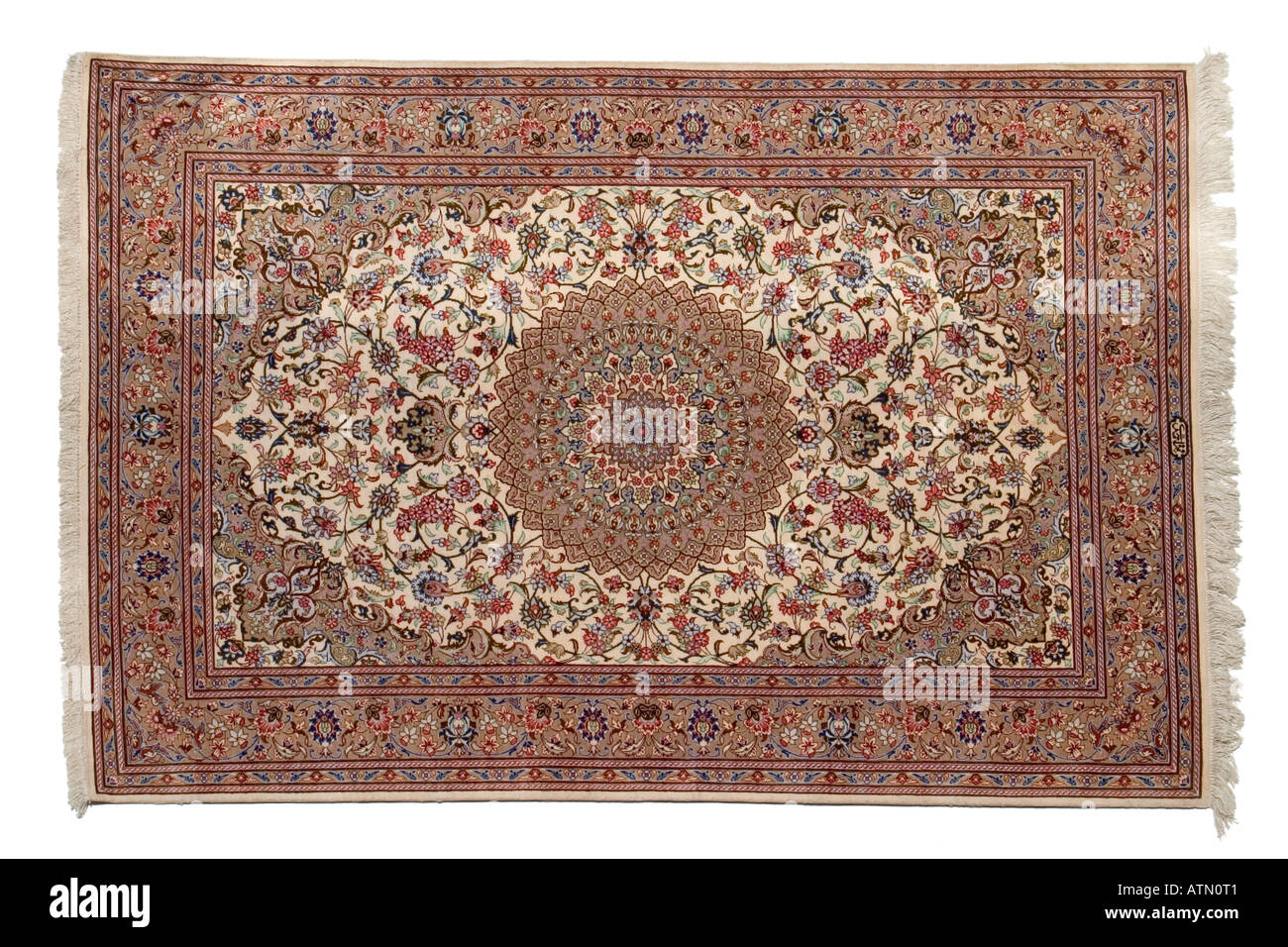 Fait à la main tapis en soie magic persan montrant des tissage et nouage détail très cher rares luxueux Banque D'Images