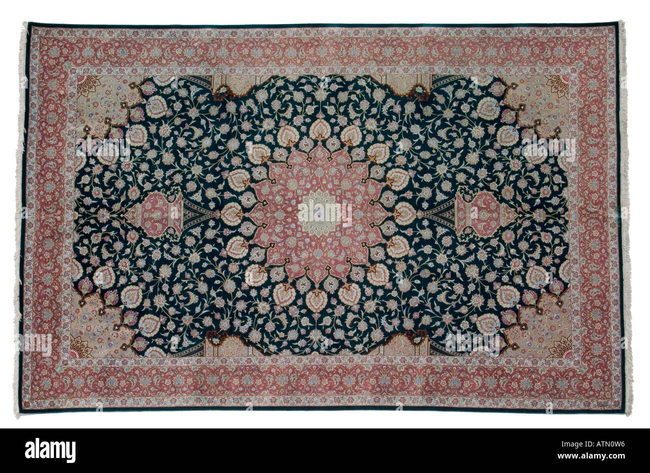 Fait à la main tapis en soie magic persan montrant des tissage et nouage détail très cher rares luxueux Banque D'Images