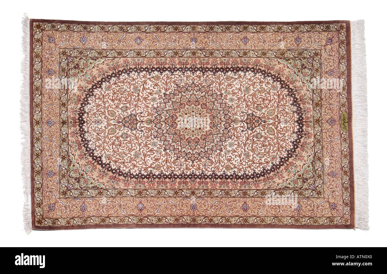 Fait à la main tapis en soie magic persan montrant des tissage et nouage détail très cher rares luxueux Banque D'Images