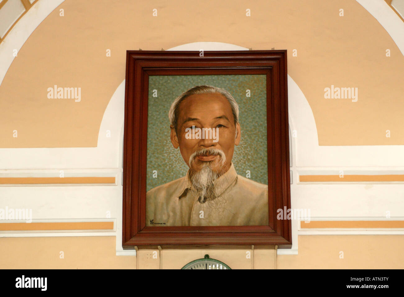 Photo de Ho Chi Minh en bureau de poste de Saigon Ho Chi Minh City Vietnam Banque D'Images