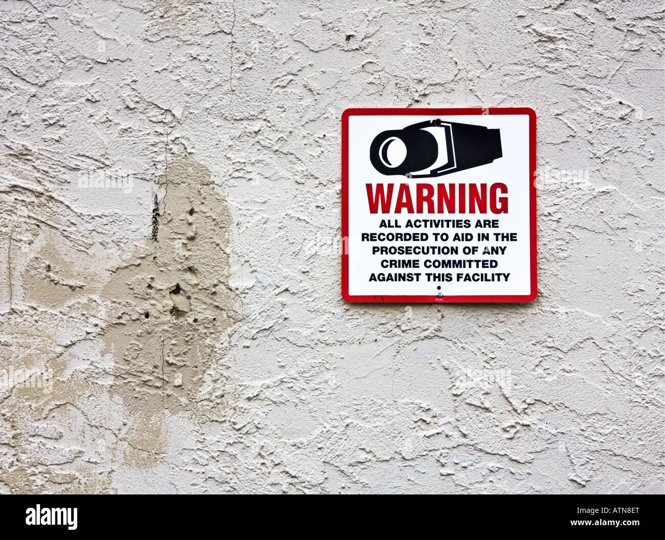 Panneau d'avertissement de surveillance Banque D'Images