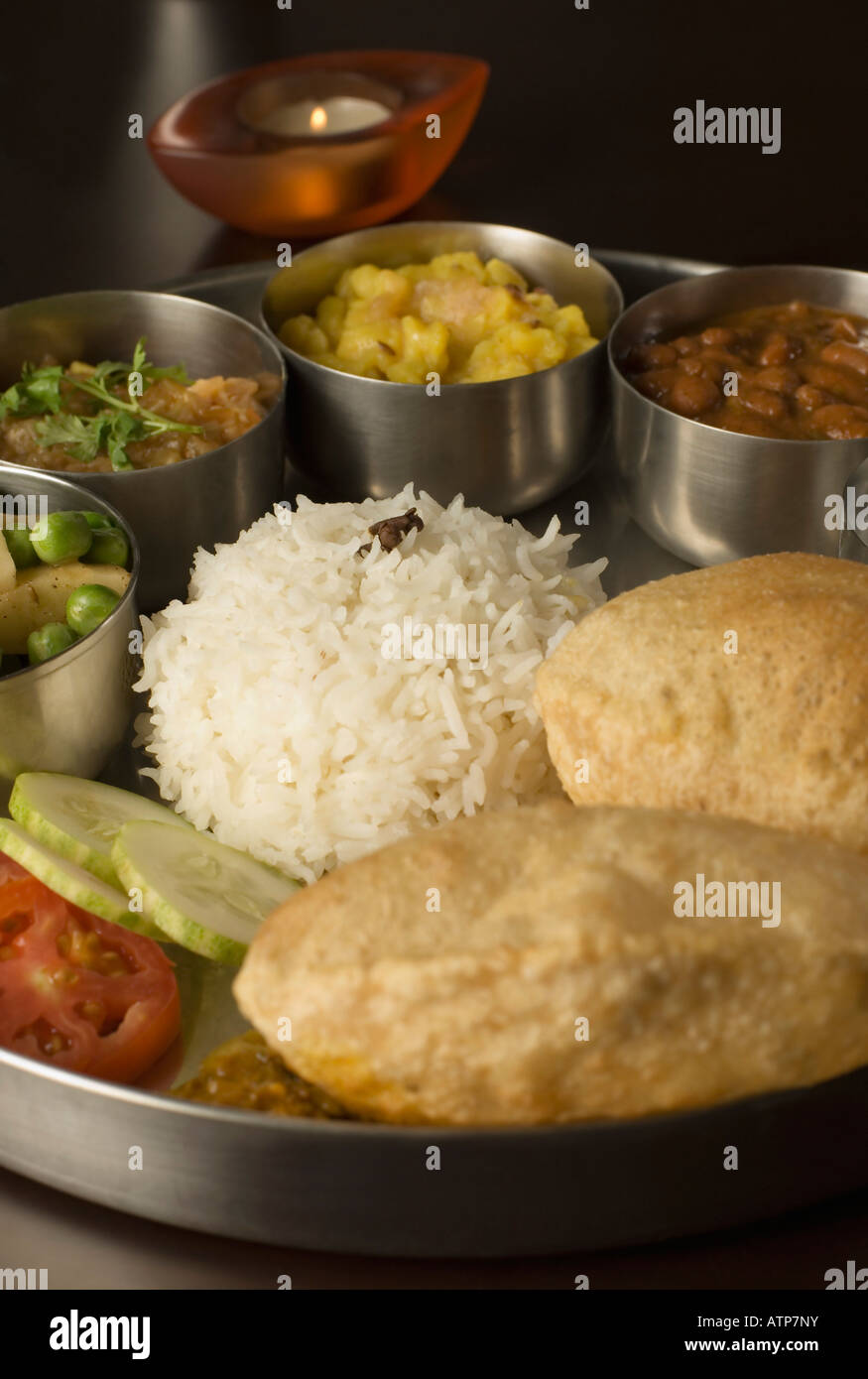 Close-up of assorted Indian food Banque D'Images