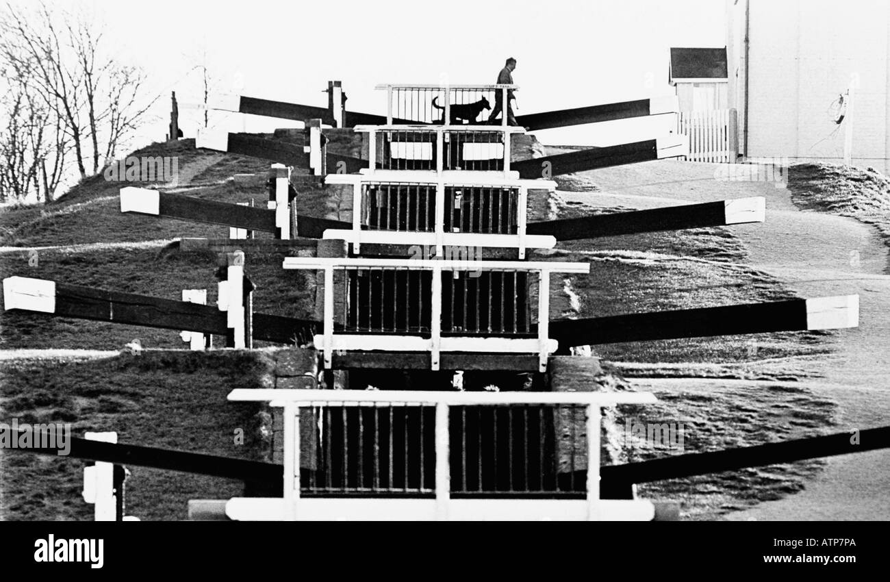 Lock Keeper à Foxton Locks UK Banque D'Images