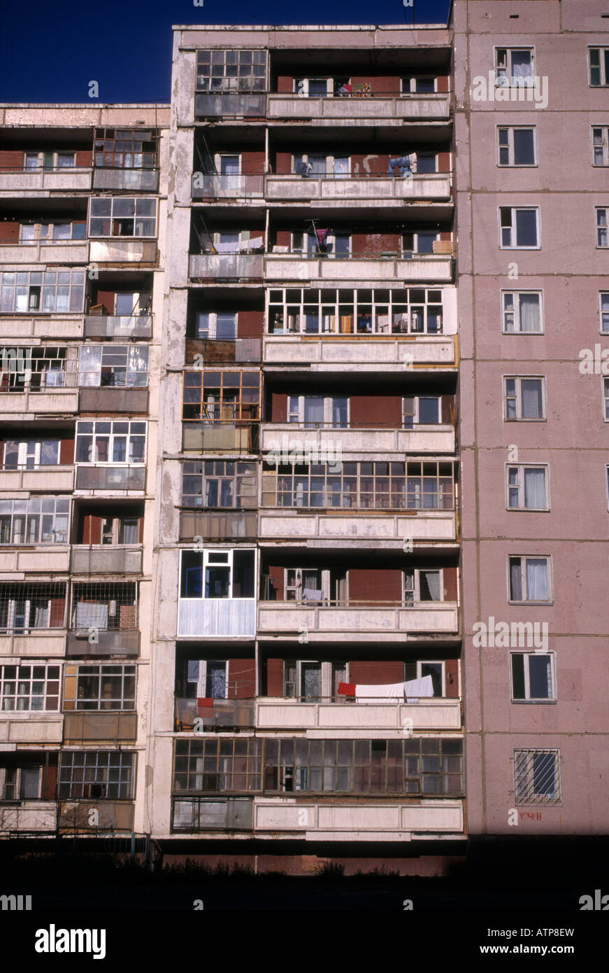 Les tours d'appartements soviétique Mongolie Oulan-bator Banque D'Images