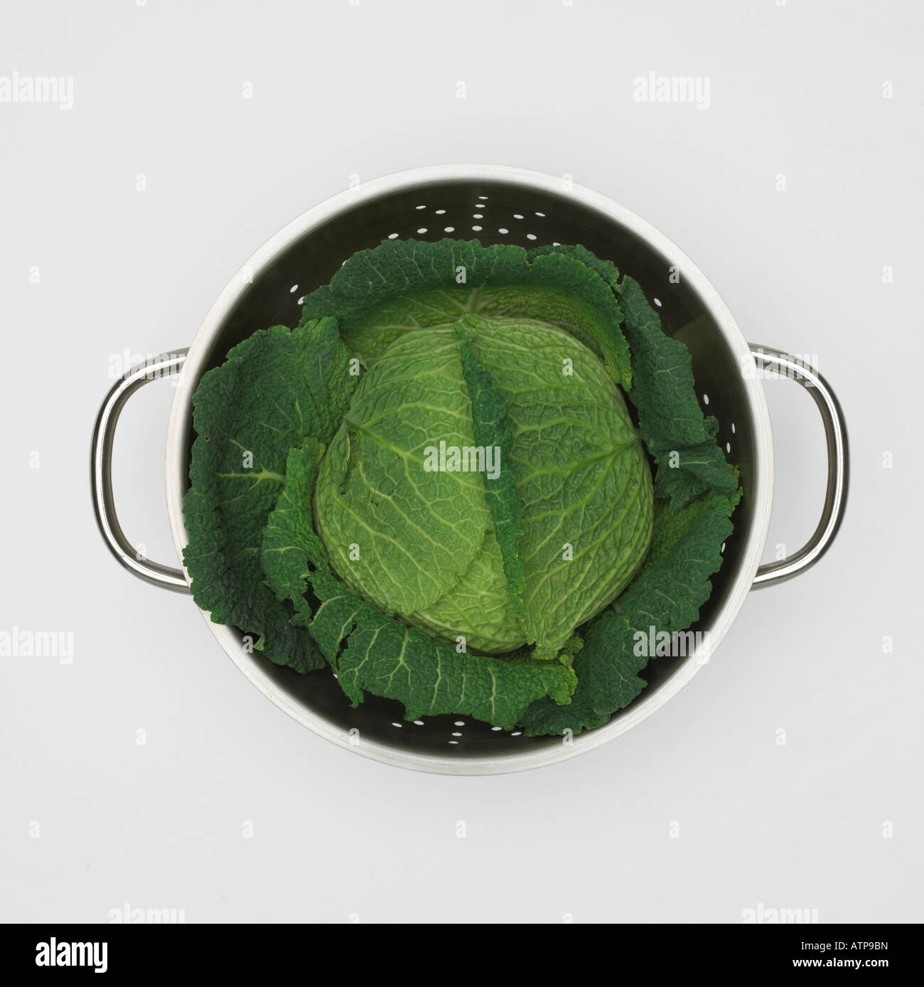 Passoire EN ACIER INOXYDABLE CONTENANT CHOU FRAIS Banque D'Images