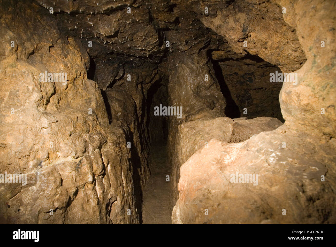Extraits des tunnels à l'époque préhistorique, des Mines de cuivre de Great Orme Llandudno Galles UK d'excavation Banque D'Images