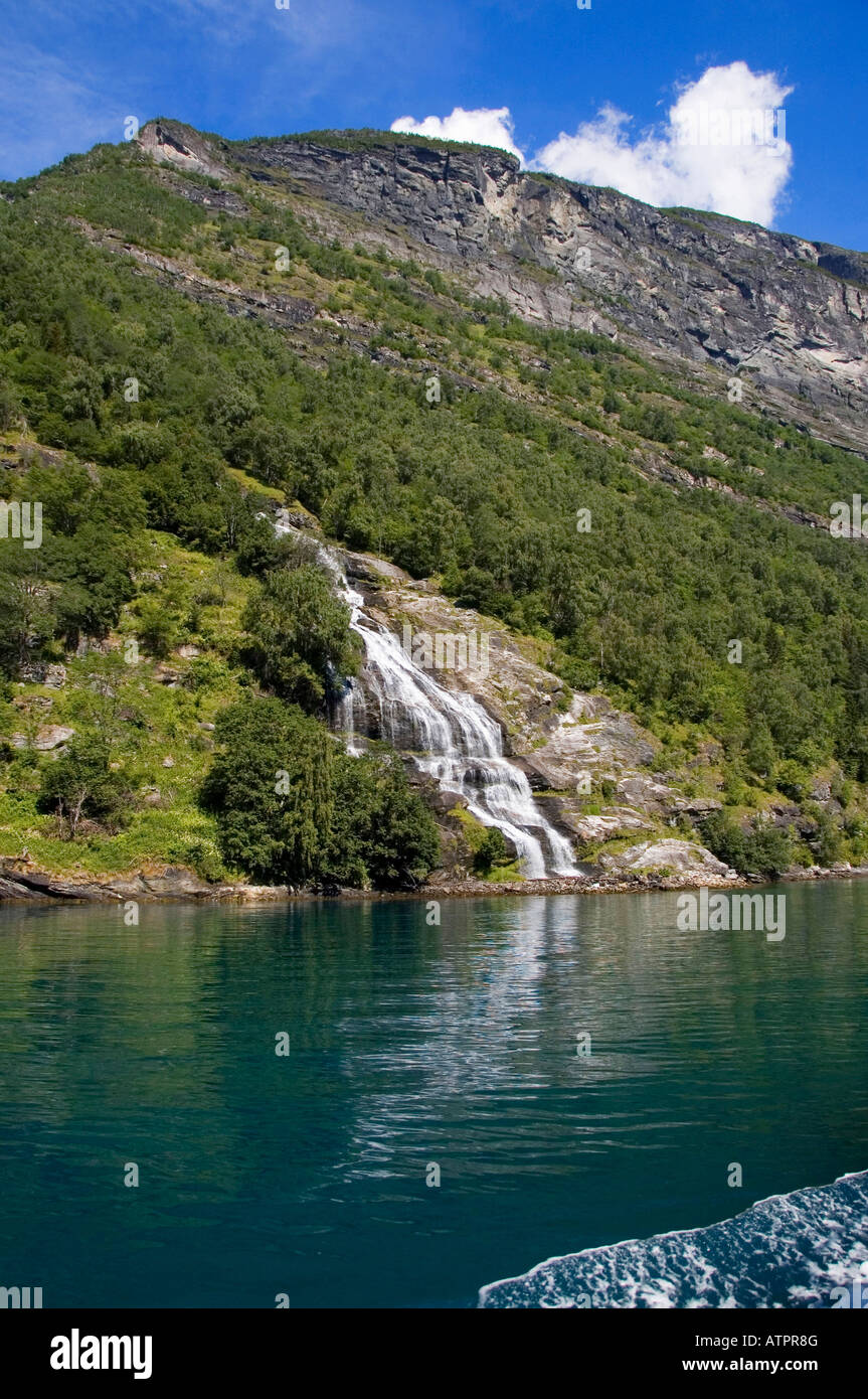 Geirangerfjord / Cascade Banque D'Images