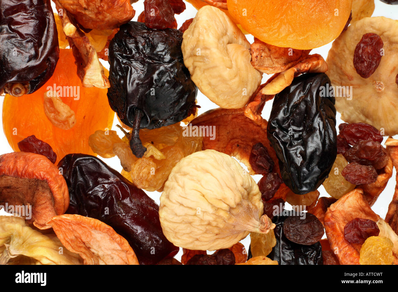 Mélanger avec les fruits secs et raisins et figues date Banque D'Images