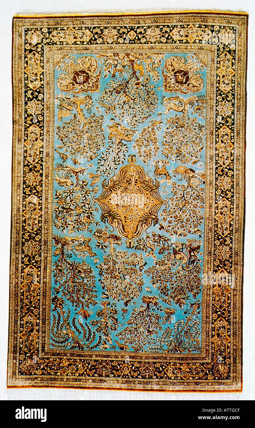 Tapis persan - tapis antiques Banque D'Images