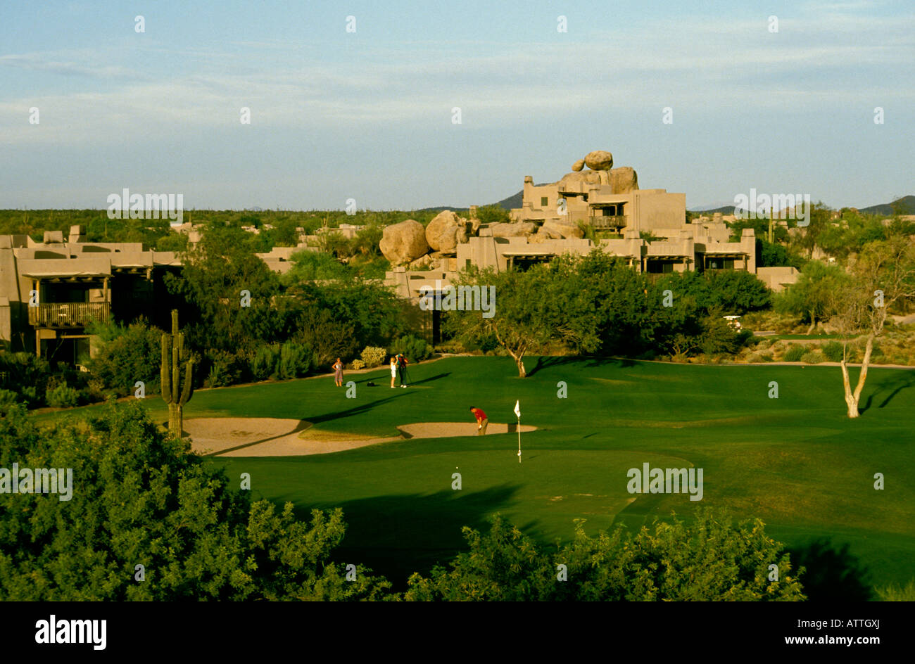 Sports Golf AZ Rochers Resort and Spa de Phoenix Arizona Scottsdale salon fosse de sable Banque D'Images