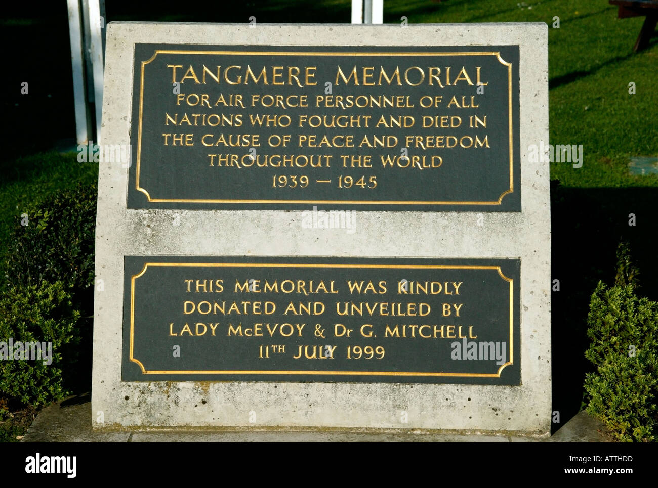 Airforce pierre commémorative à Tangmere Military Aviation Museum, Sussex, Angleterre Banque D'Images
