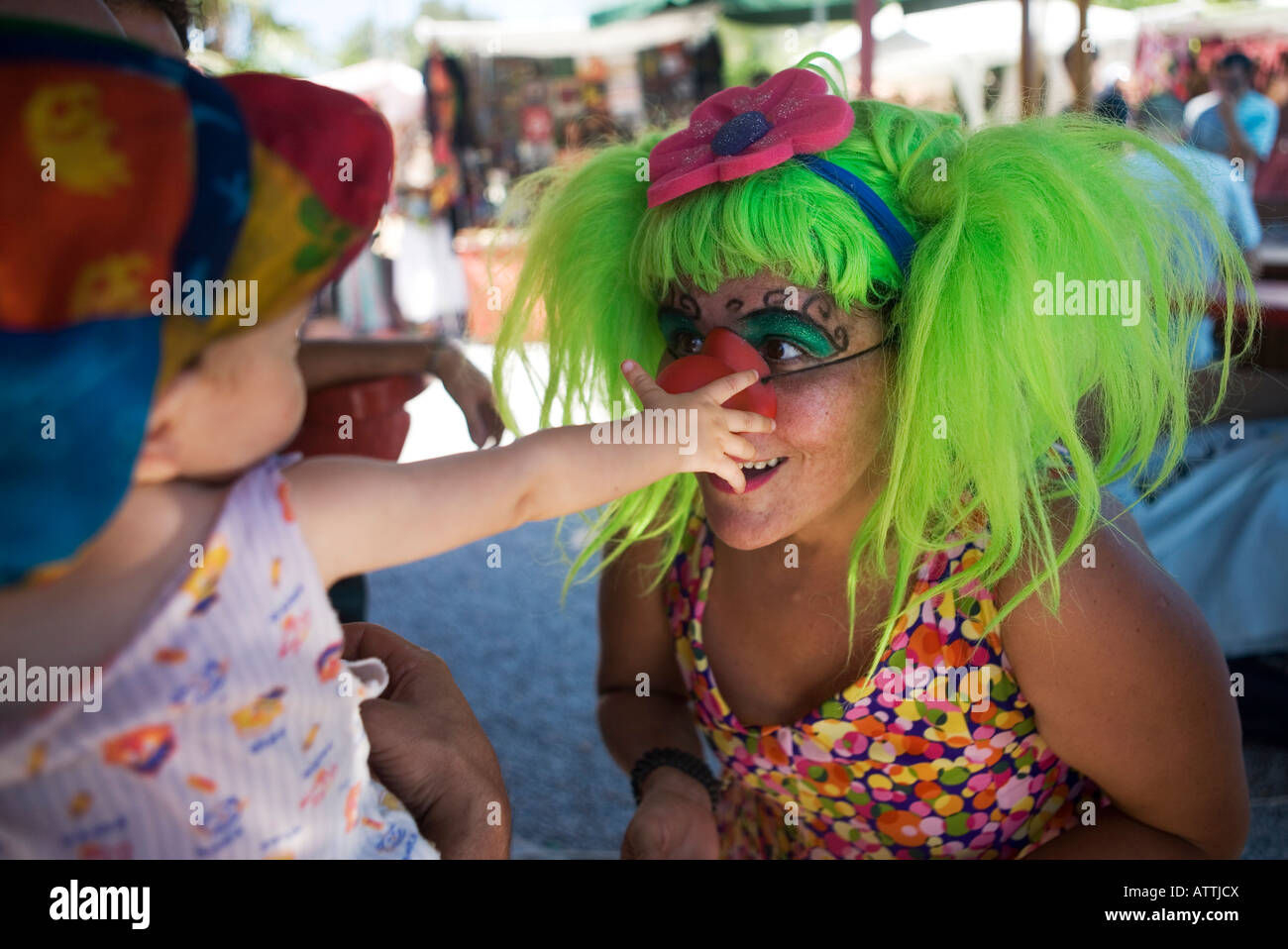 Gens Portrait Marché Hippie de Las Dalias Ibiza île des Baléares Espagne Europe EU Banque D'Images