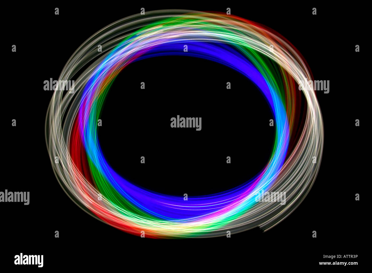 Abstract light image physiogram en utilisant trois différents filtres de couleur Banque D'Images