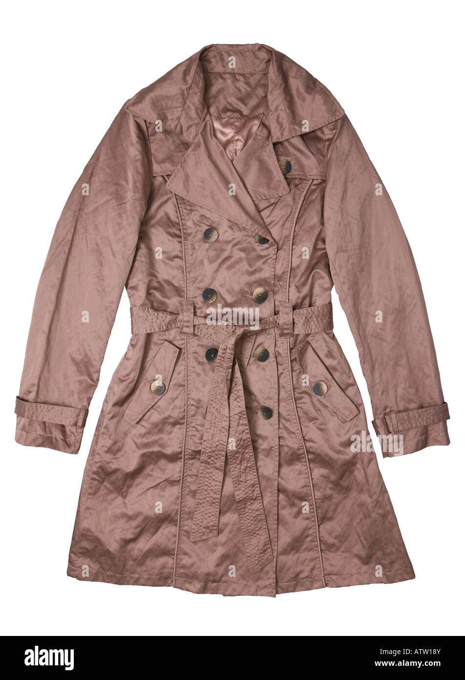 Vêtements Femme manteau de pluie isolé sur fond blanc Banque D'Images