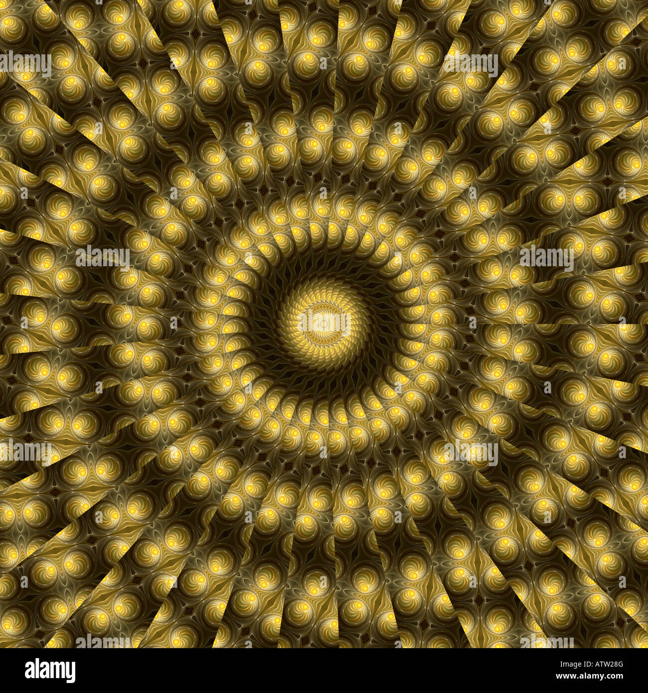Résumé de l'image fractale qui ressemble à une spirale d'keleidoscope Banque D'Images