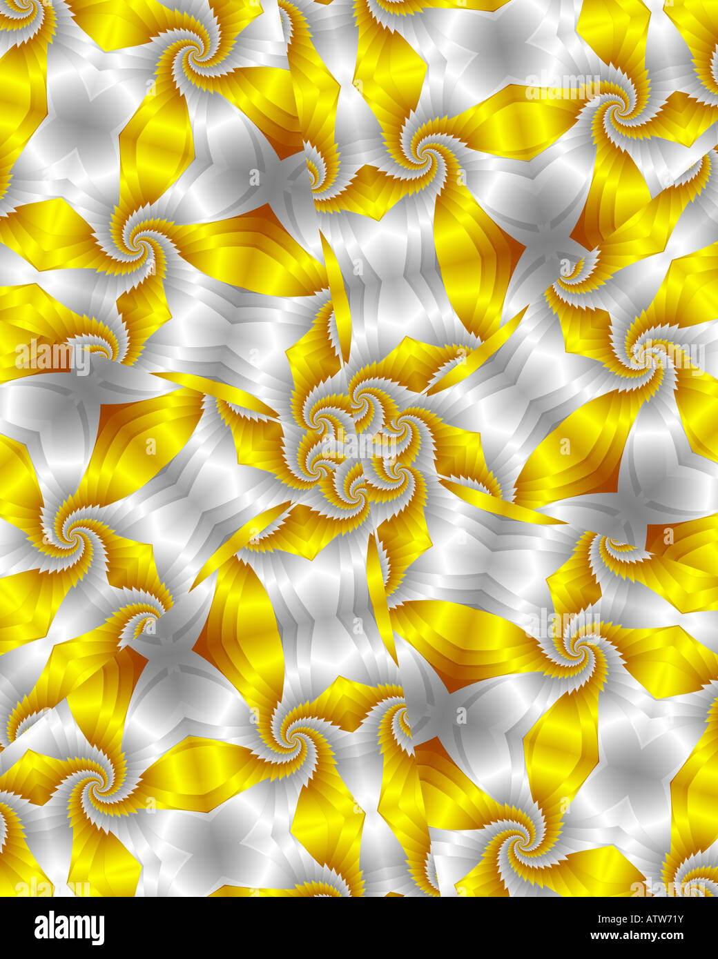 Résumé de l'image fractale ressemblant à du papier peint kaléidoscope satin Banque D'Images