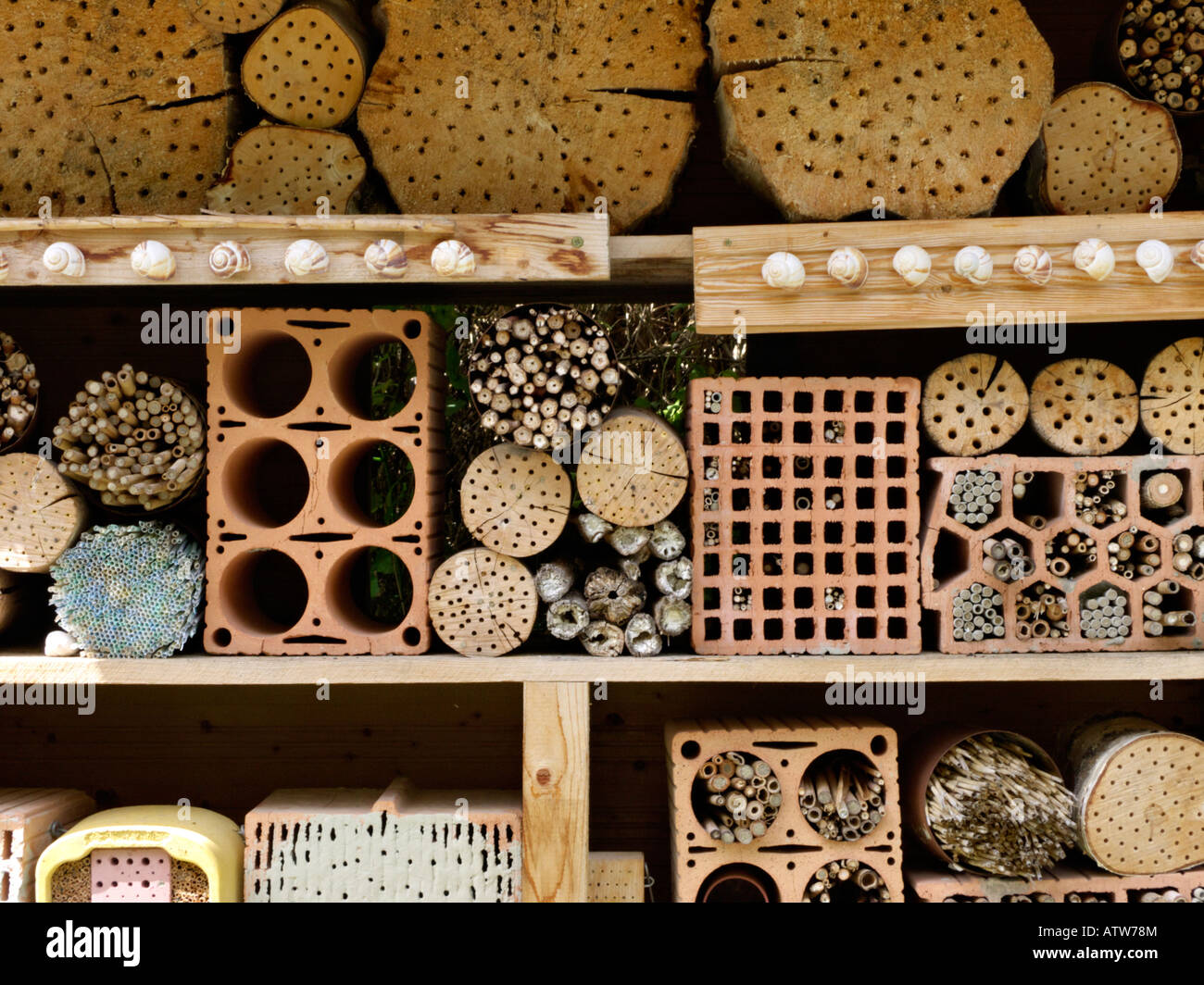 L'aide de nidification pour les abeilles et autres insectes Banque D'Images