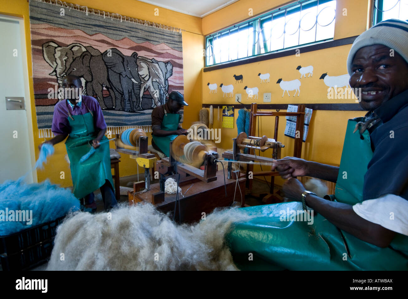 Karakulia Weavers en Swakopmund Namibie Banque D'Images