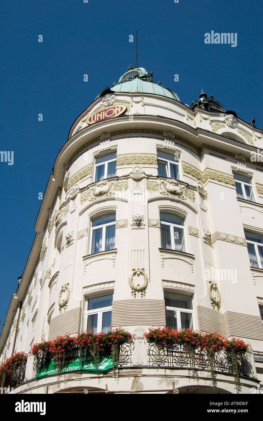 Ljubljana, Slovénie. Grand Hotel Union sur Miklosiceva cesta (rue) près de Presernov trg (square) Banque D'Images