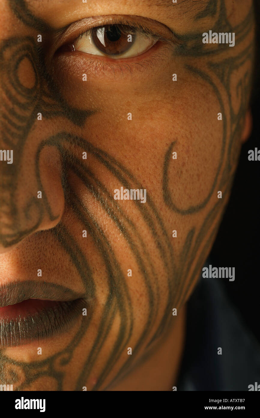 Un gros plan du visage de l'homme Banque D'Images