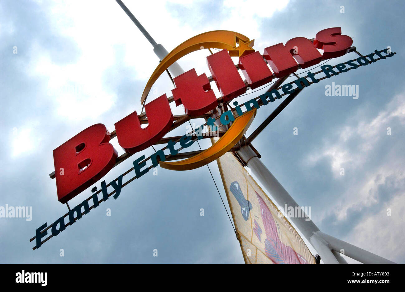 Logo Butlins Bognor Regis au camp, Sussex. Banque D'Images