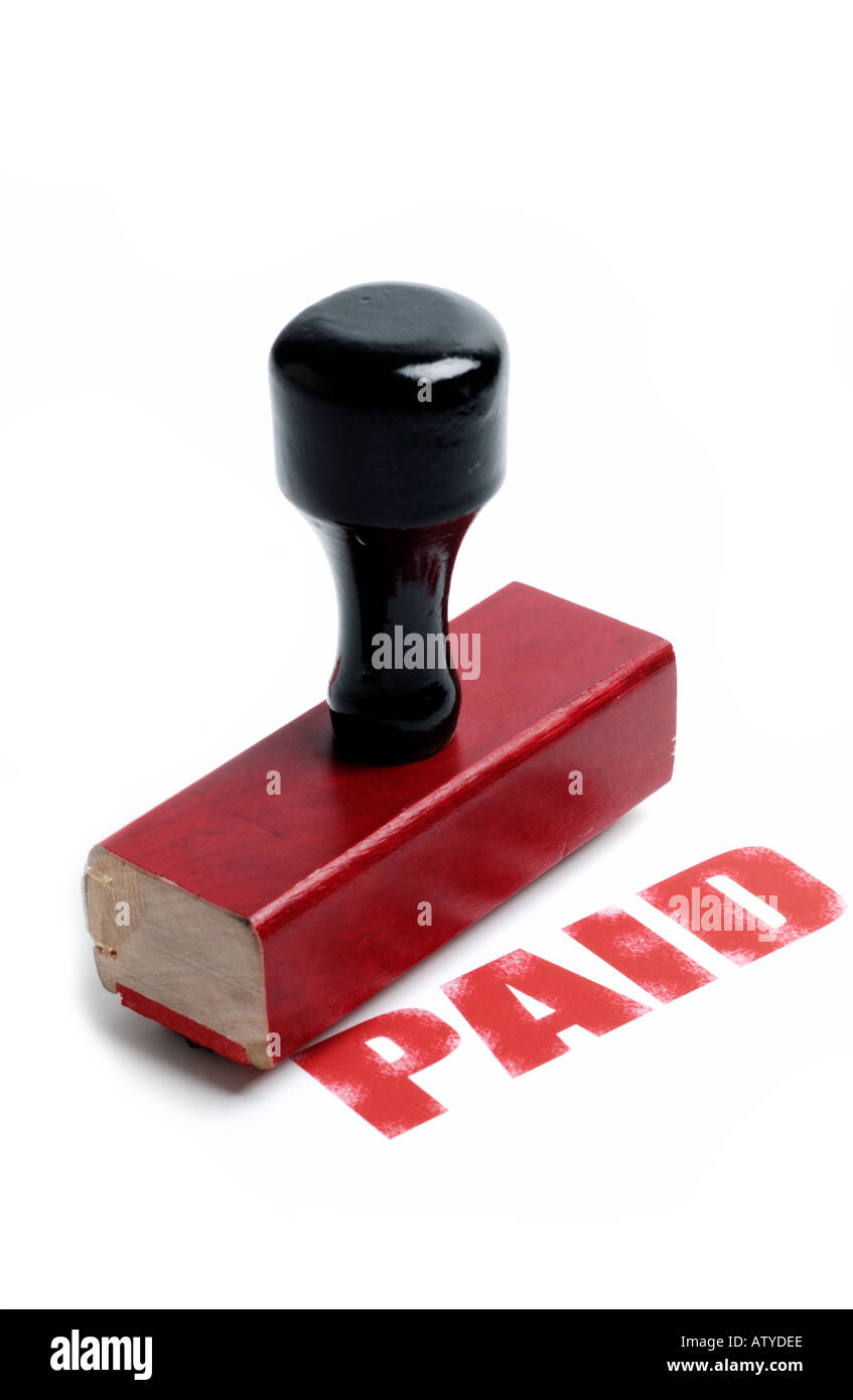 Timbres en caoutchouc payé Banque D'Images