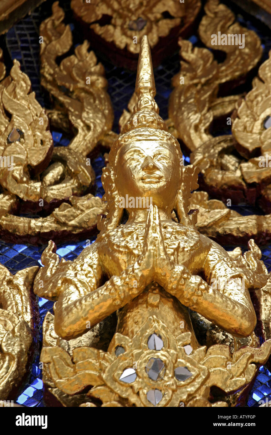 Partie de la des détails sur le Grand Palace Bangkok Thaïlande Banque D'Images