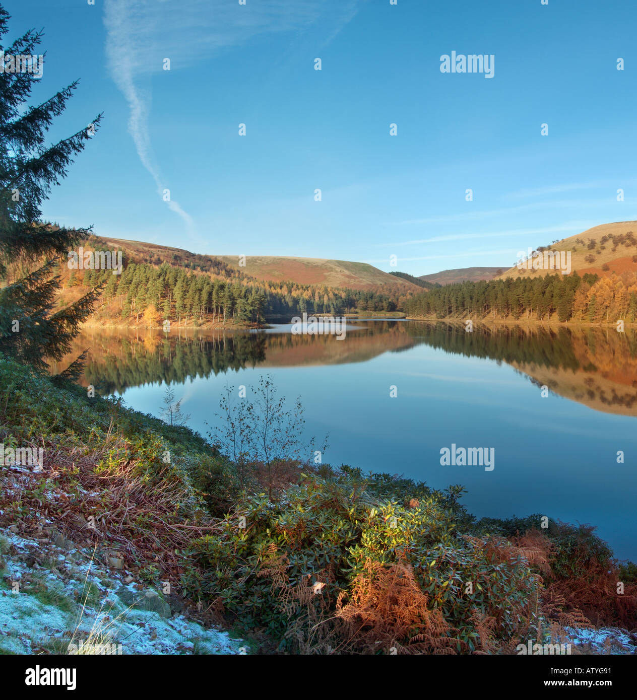 Le réservoir supérieur de la vallée de la Derwent Parc national de Peak District England UK Royaume-Uni GB Grande Bretagne l'Europe Union Européenne UE Banque D'Images