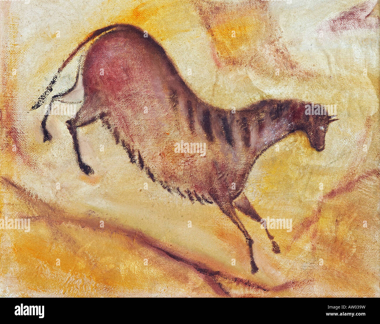 Peinture à l'huile artistique du cheval sur la toile - peinture à l'huile a la Altamira Banque D'Images