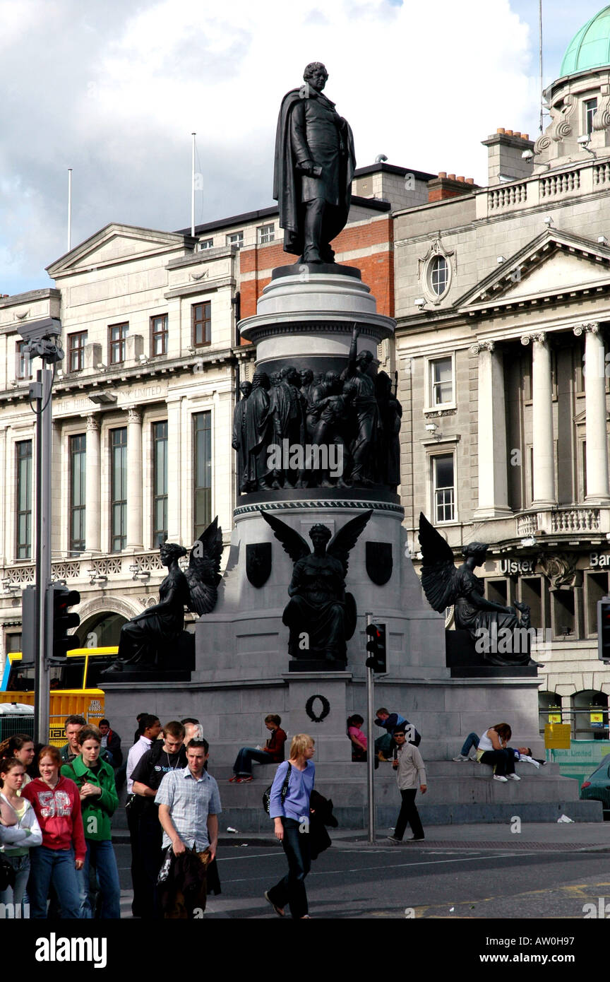 Statue de O Connell dans O'Connell Street Dublin Ireland Banque D'Images