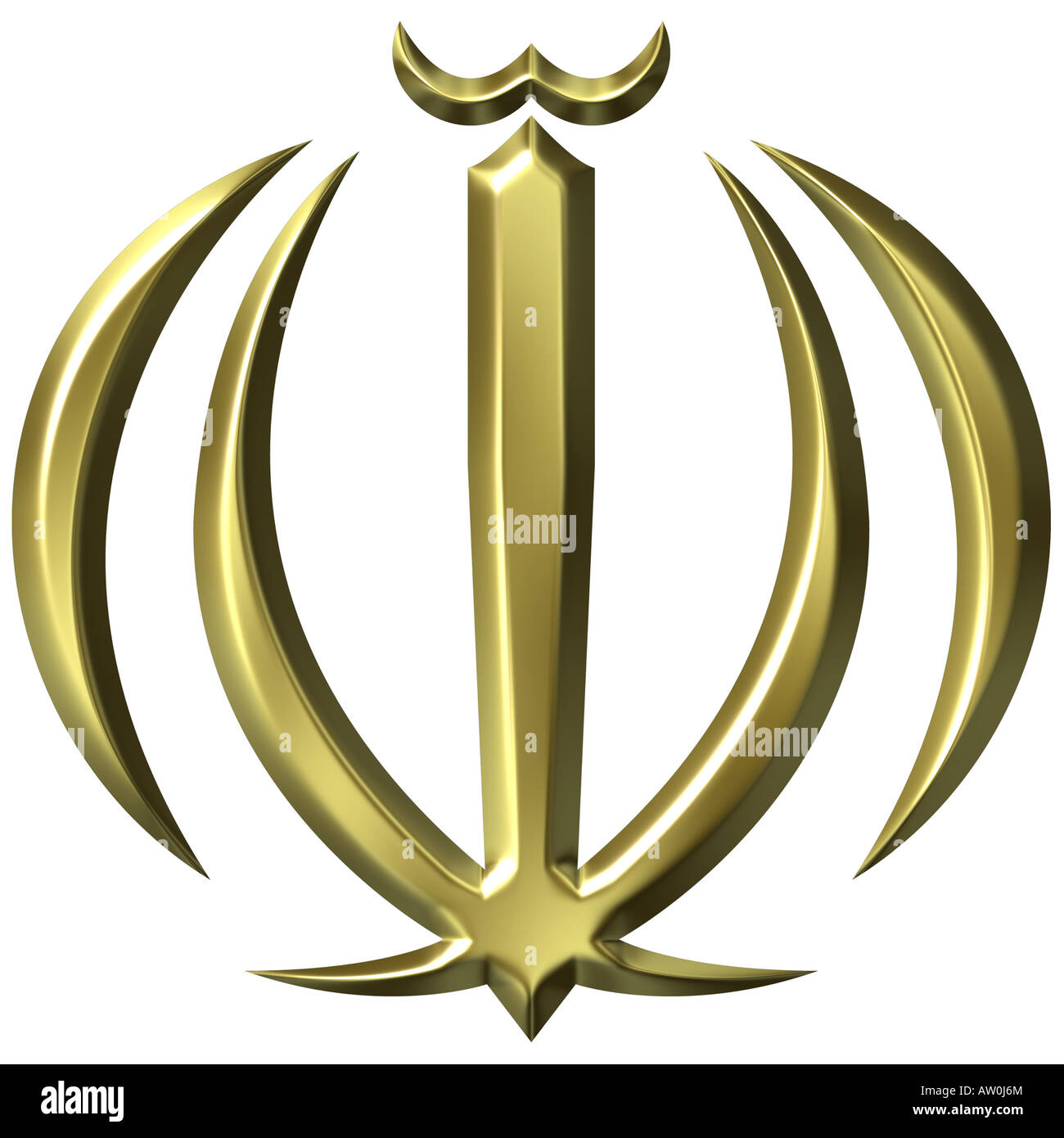 Golden 3d des armoiries de l'Iran Banque D'Images