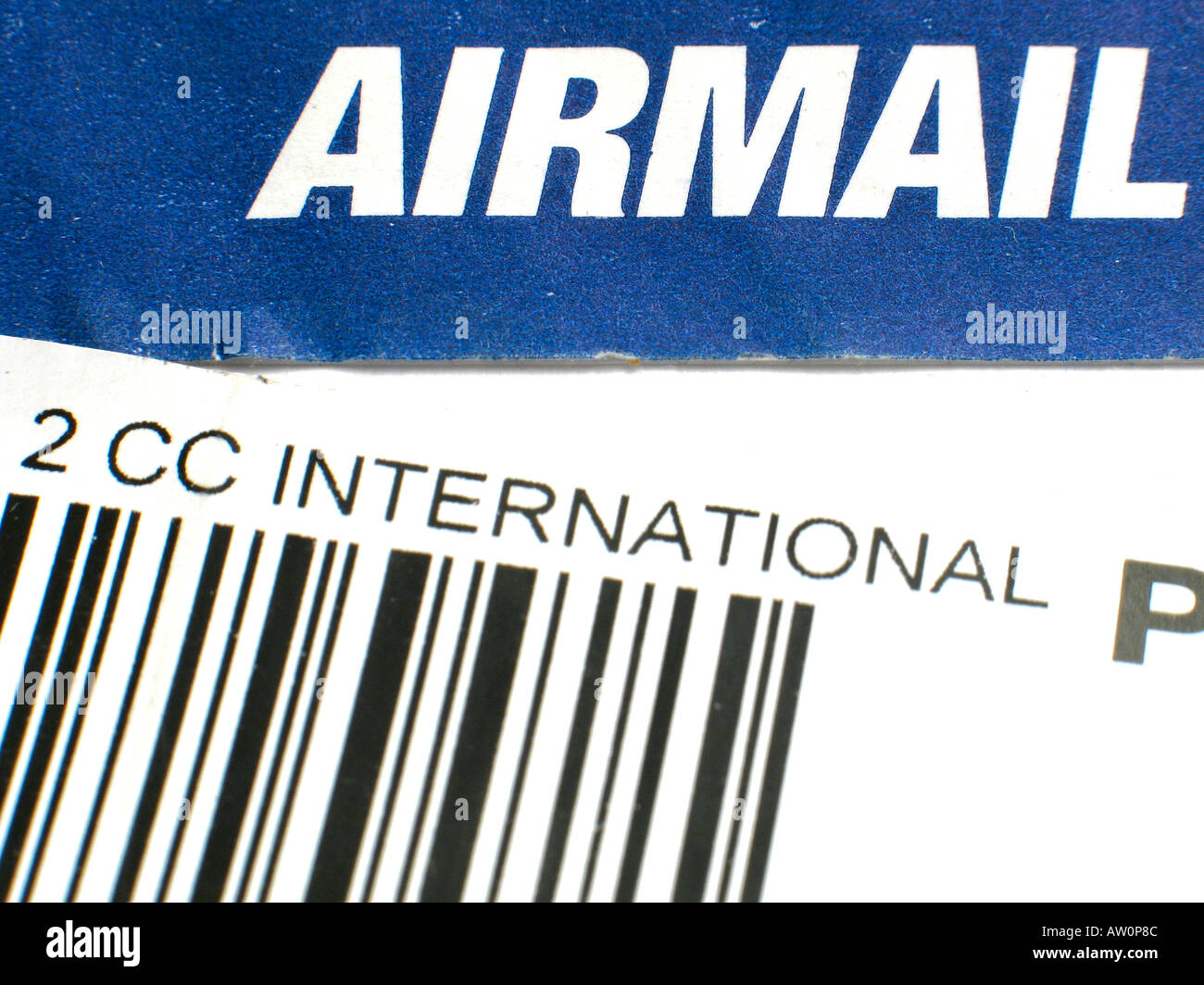 Airmail Express Post Détail d'expédition avec code à barres Banque D'Images