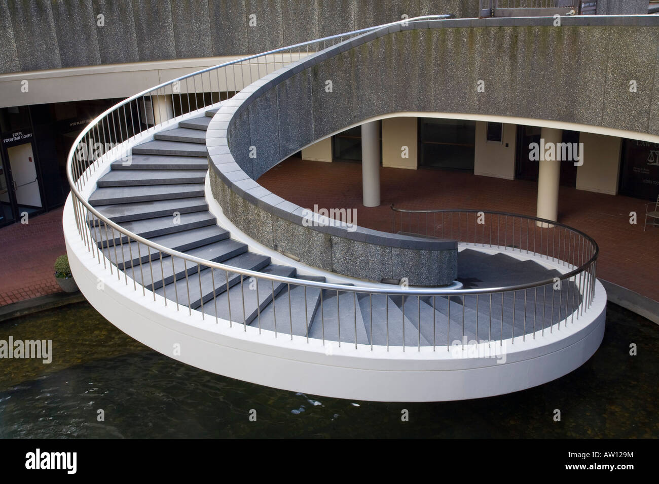 Escalier en spirale au centre-ville de Tacoma WA Banque D'Images