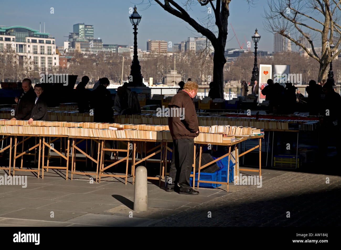 Marché du livre d'occasion Rive Sud Londres Angleterre Banque D'Images