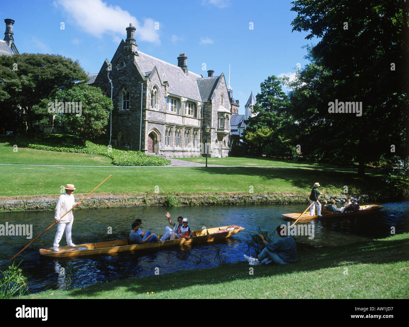 Promenades en barque sur la rivière Avon à Christchurch. Nouvelle Zélande Banque D'Images