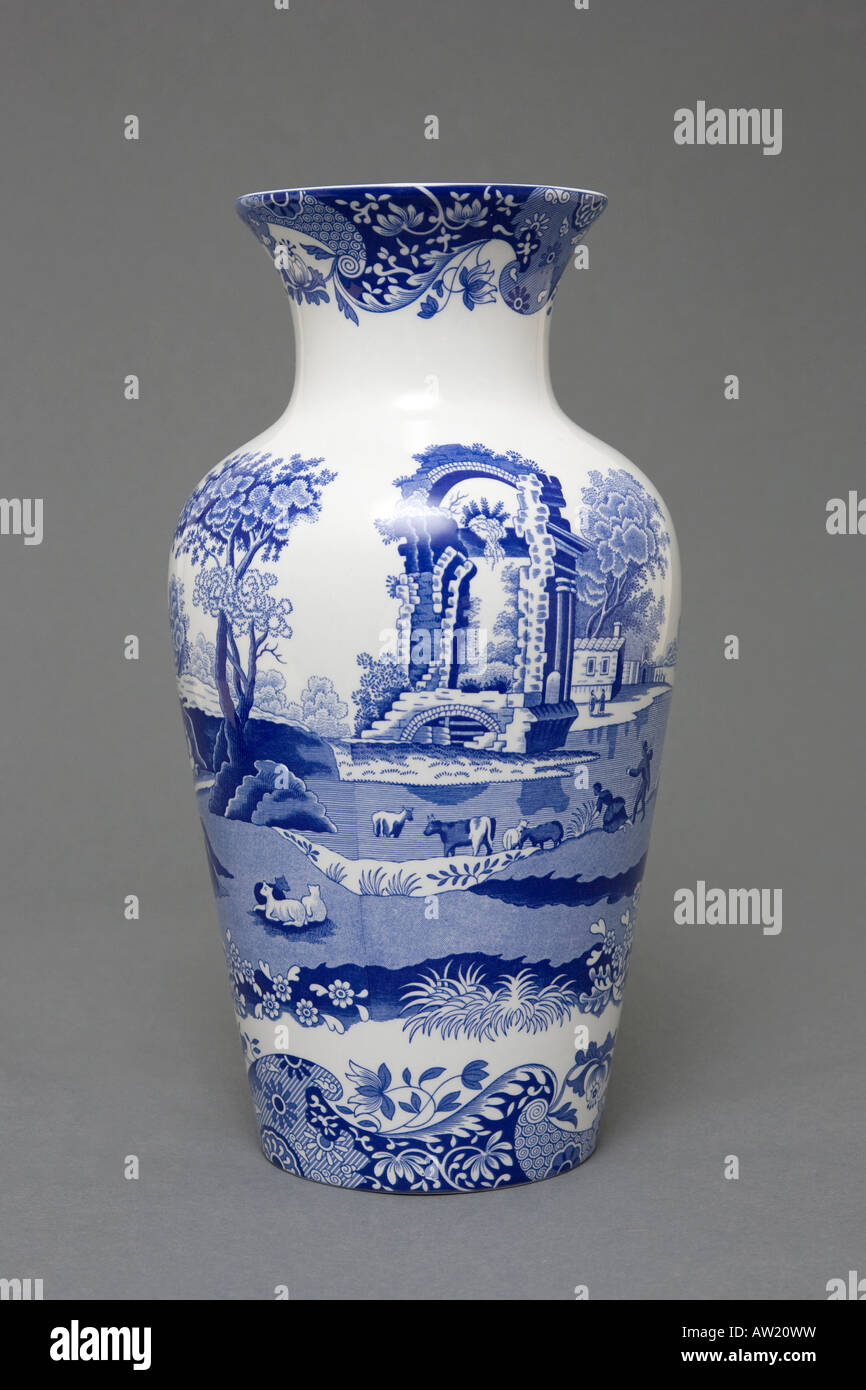 Bol à Pâtes Italien Spode De Portmeirion - Faïence Bleue Traditionnelle, Diamètre 30 Cm, Fabriqué En Angleterre
