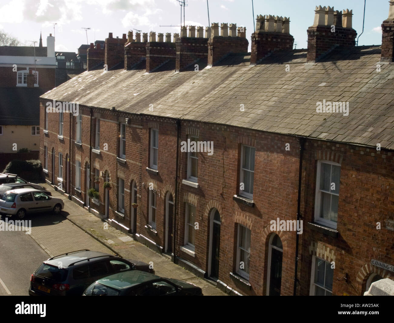 Rangée de maisons mitoyennes, Chester Banque D'Images