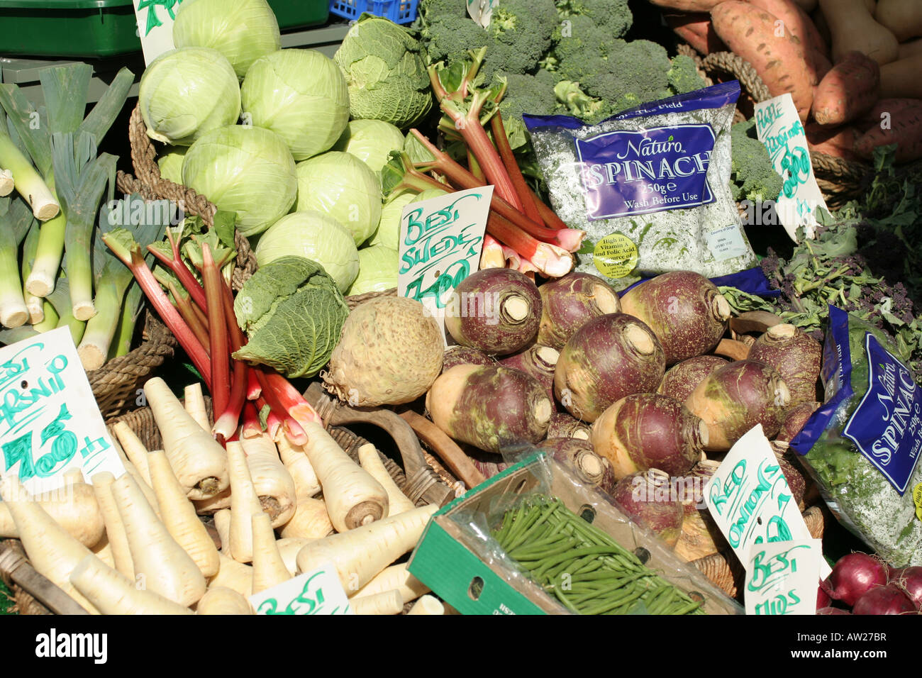 Affichage des fruits et légumes Banque D'Images