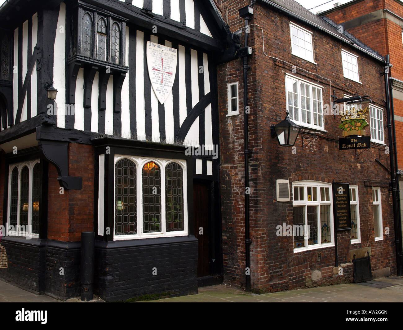 La Royal Oak Inn,le plus vieux à chesterfield et une des plus anciennes d'Angleterre, Royaume-Uni Banque D'Images