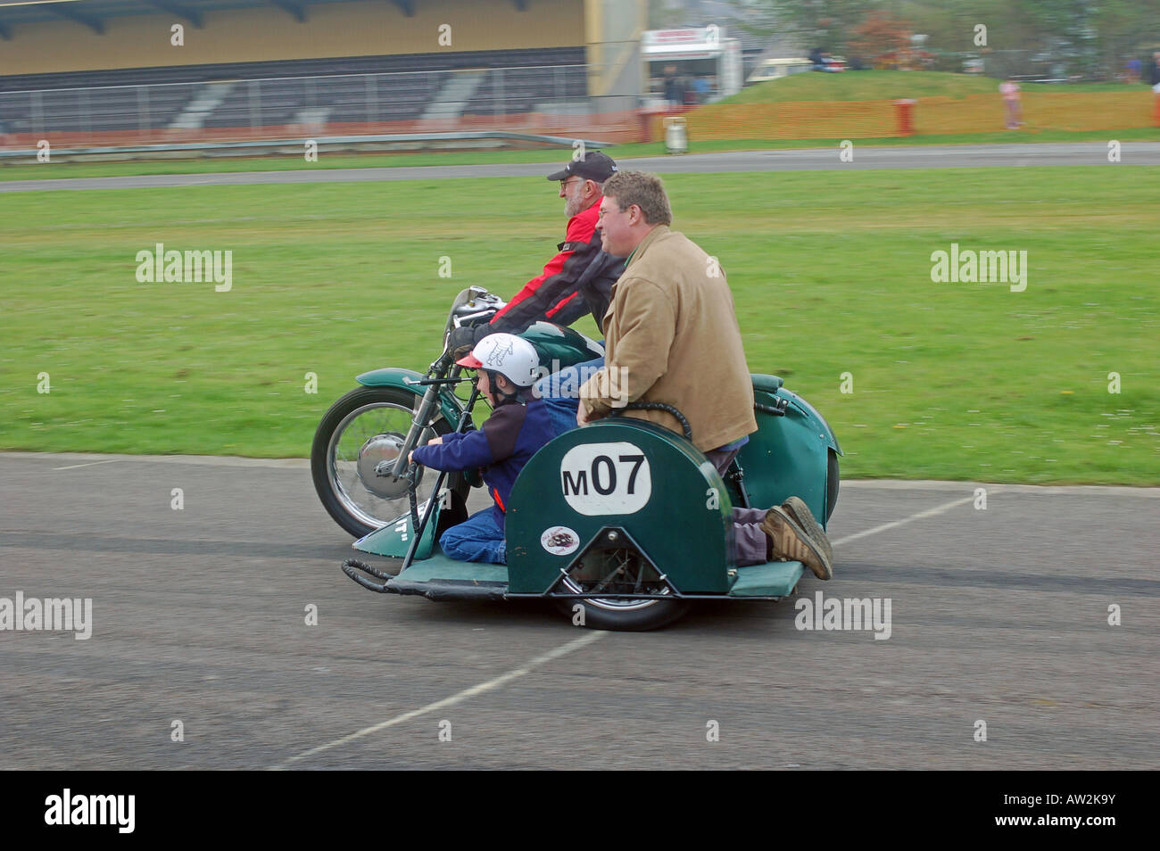 Moto et side-car Banque D'Images