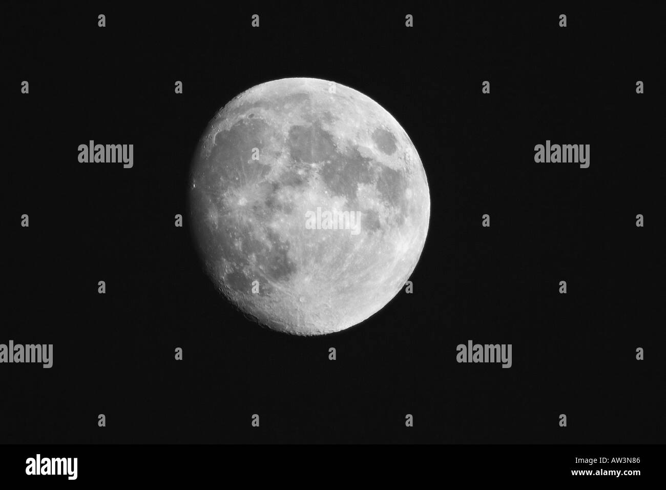 La lune tourné de nuit montrant de bons détails potton bedfordshire Banque D'Images