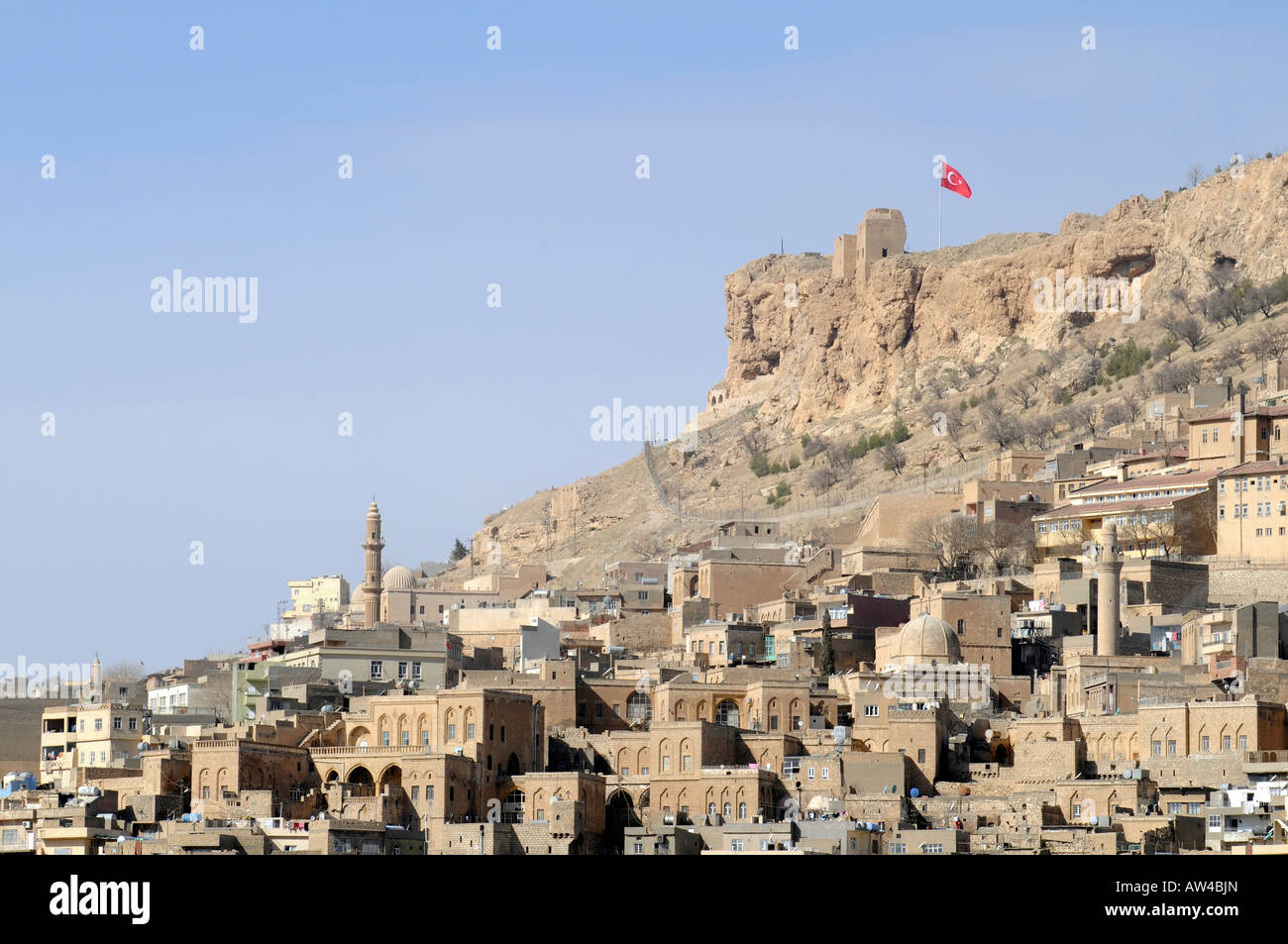 Un aperçu de la petite ville de Mardin, l'une des merveille architecturale dans le sud-est de la Turquie. Banque D'Images