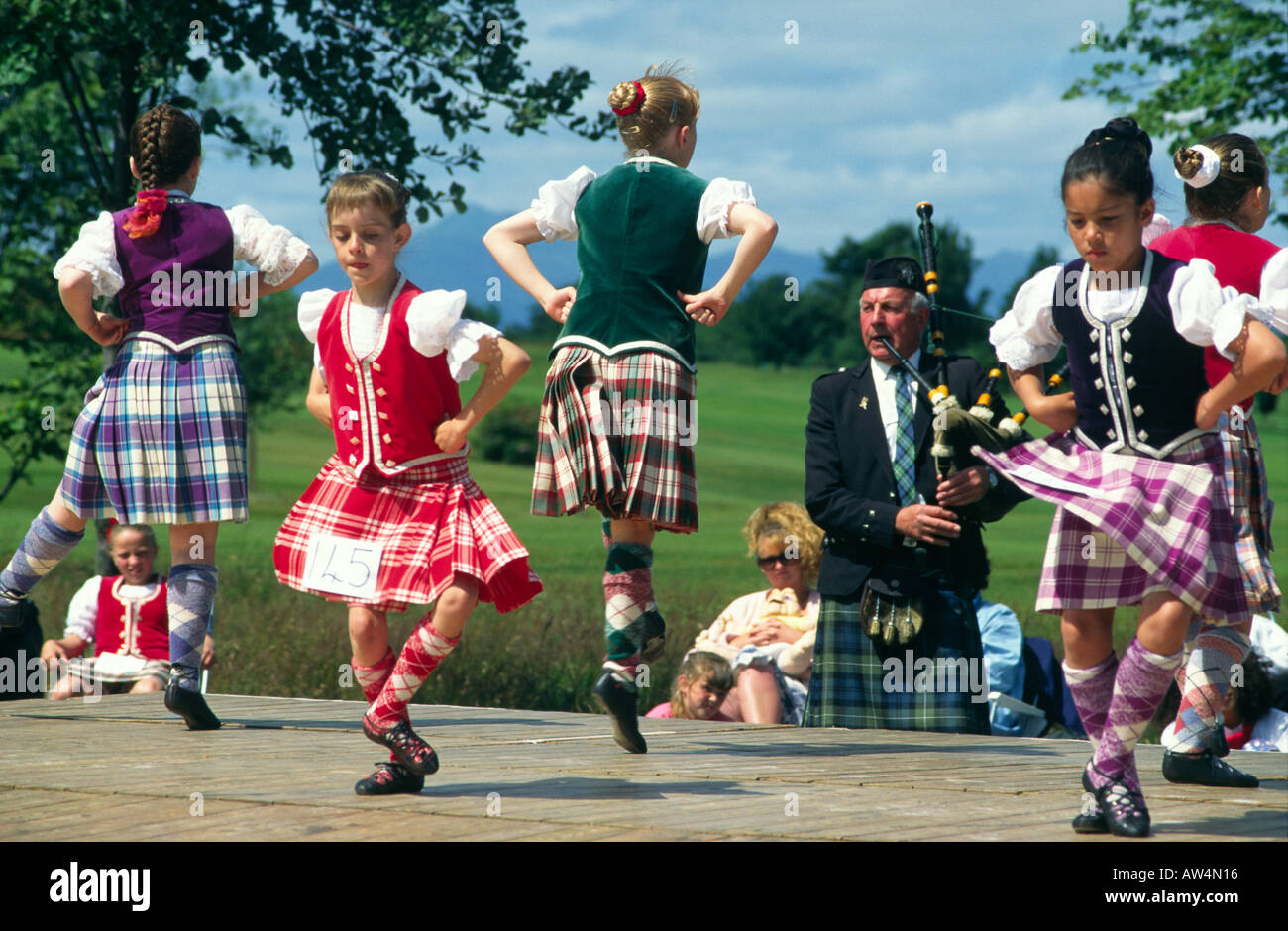 Concours de danse des Highlands à la Stirling Highland Games, Stirling, Scotland, UK Banque D'Images
